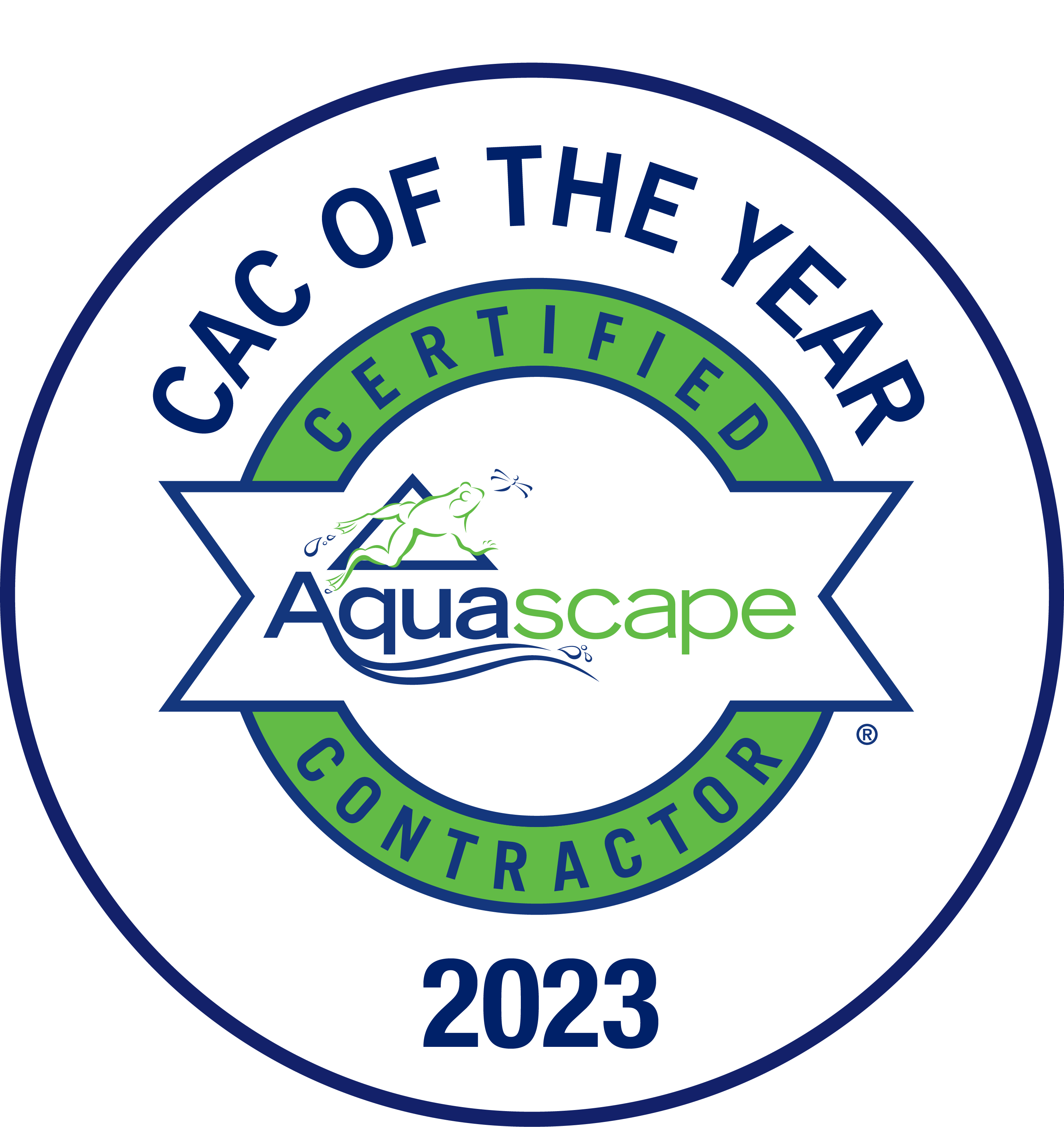 2023 Aquascape Certified Contractor of the Year badge